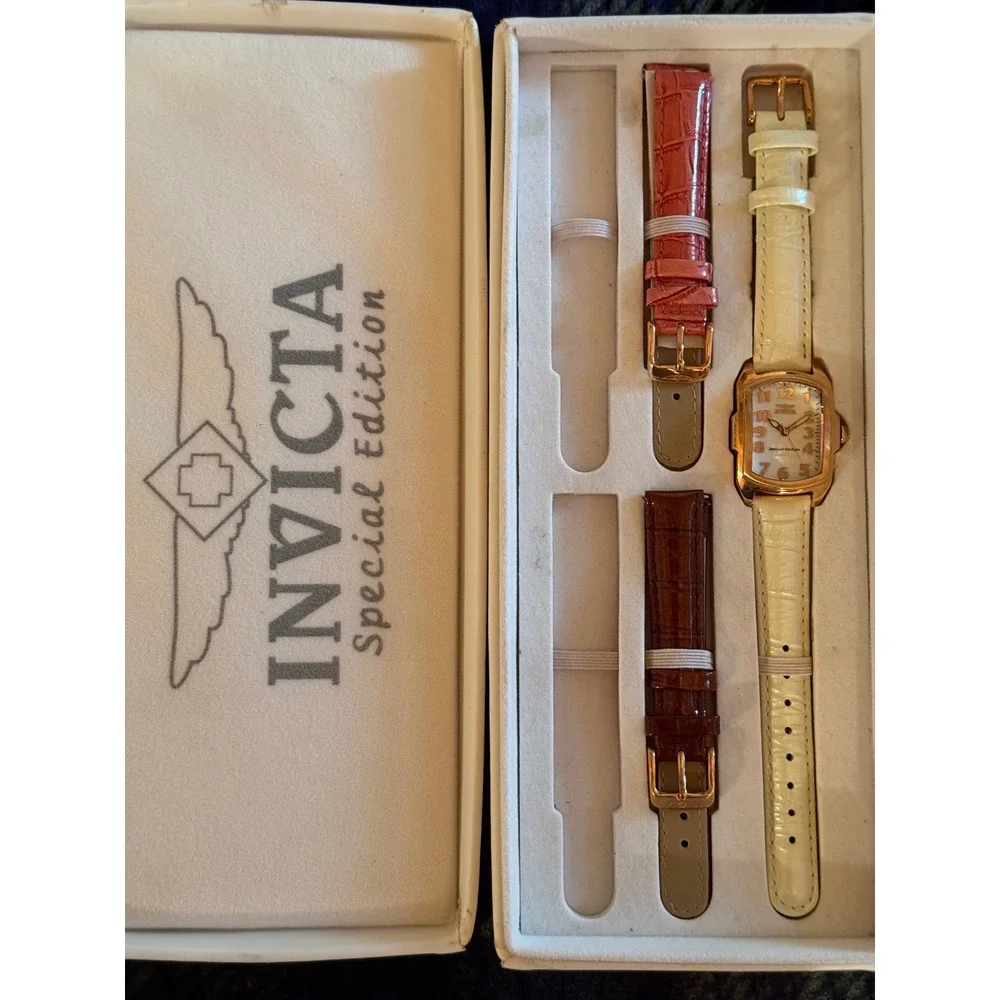 Invicta Lupah Special Edition Women's Quartz Watch Rose Gold Leather Band- PARTS